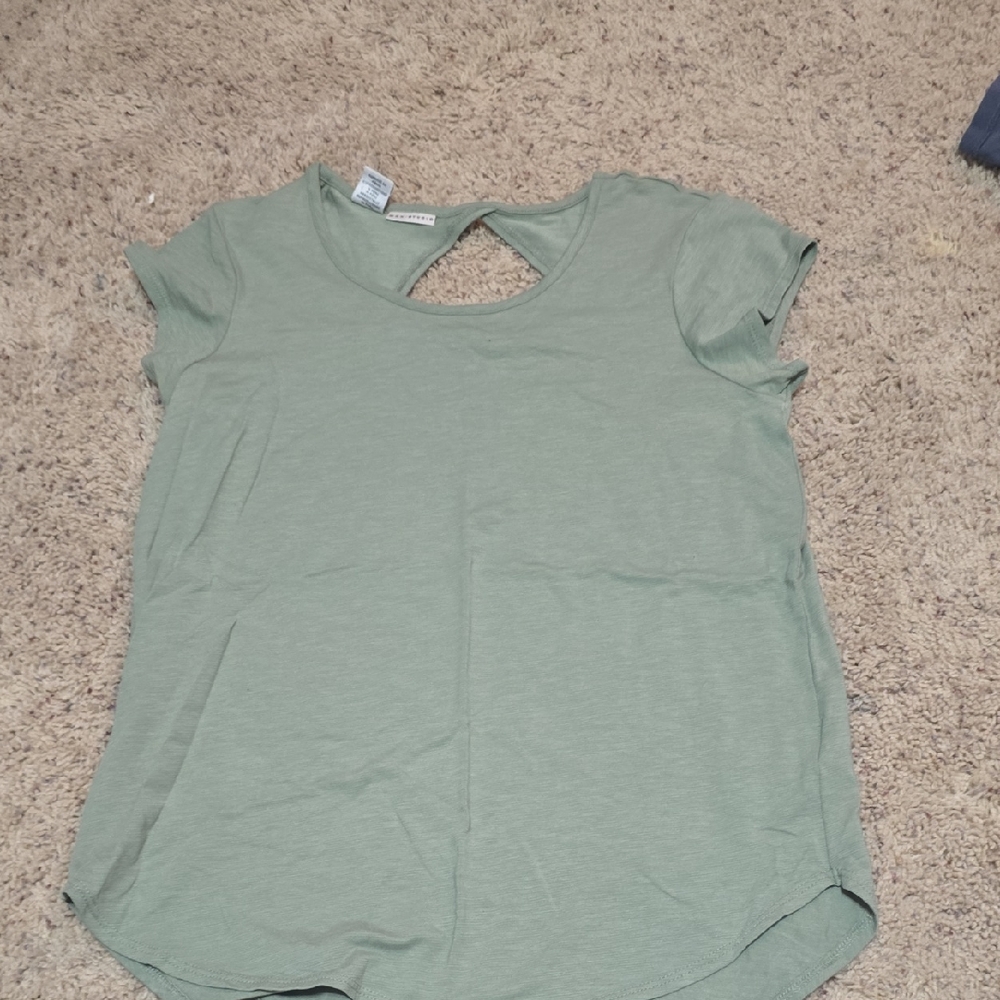 Max Studio Green Flutter Sleeve Cut Out T-Shirt